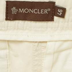Pre Owned Moncler White Cotton Pencil Skirt L