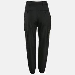 Pre Owned Moncler Black Gabardine Cargo Pants M