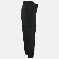 Pre Owned Moncler Black Gabardine Cargo Pants M