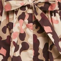 Moncler Beige Camouflage Print Cotton Shorts S