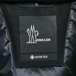 Pre Owned Moncler Grenoble Black Synthetic and Fur Detachable Hood Down Jacket XS