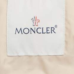 Moncler Beige Synthetic Detachable Fur Hooded Down Puffer Long Coat XS