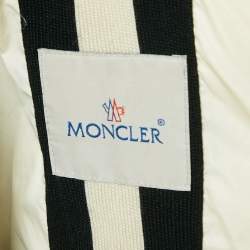 Moncler Black Nylon Button Front Detachable Collar Quilted Down Jacket L