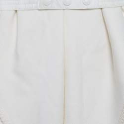 Moncler Off-White Wool Blend Belted Wrap Coat M
