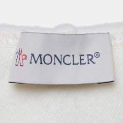 Moncler Off-White Wool Blend Belted Wrap Coat M