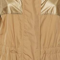 Moncler Brown Polyamide Bronze Long Coat XS