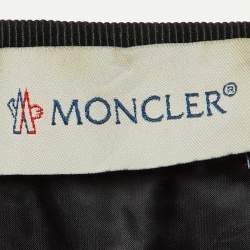 Moncler Cream/Black Rib and Nylon Nylon Zip-Up Down Jacket M