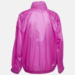 Moncler Pink Nylon Zip-Up Hooded Groseille Giubbotto Jacket S