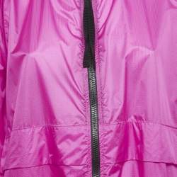 Moncler Pink Nylon Zip-Up Hooded Groseille Giubbotto Jacket S