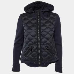 Moncler Navy Blue Quilted Zip Up Cardigan Jacket S