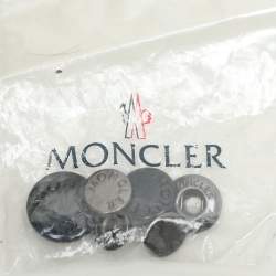 Pre Owned Moncler Navy Blue Quilted Armoise Fur Lined Hooded Down Jacket S