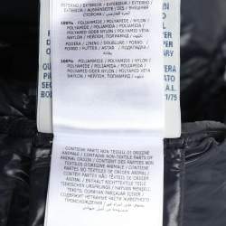 Pre Owned Moncler Navy Blue Quilted Armoise Fur Lined Hooded Down Jacket S