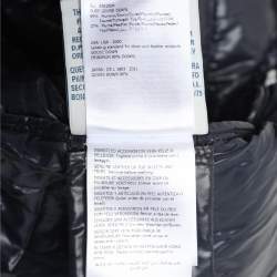 Pre Owned Moncler Navy Blue Quilted Armoise Fur Lined Hooded Down Jacket S