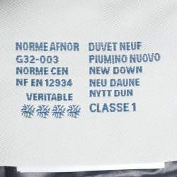 Pre Owned Moncler Navy Blue Quilted Armoise Fur Lined Hooded Down Jacket S