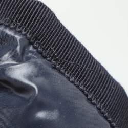 Pre Owned Moncler Navy Blue Quilted Armoise Fur Lined Hooded Down Jacket S