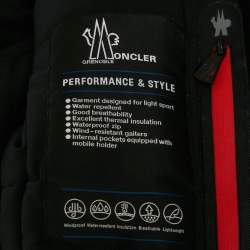 Pre Owned Moncler Blue Faux-Fur Collar Nylon Belted Plantrey Ski Jacket s