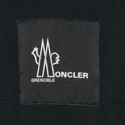 Pre Owned Moncler Blue Faux-Fur Collar Nylon Belted Plantrey Ski Jacket s