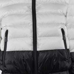 Pre Owned Moncler Cream/Black Nylon Down Quilted Jacket M