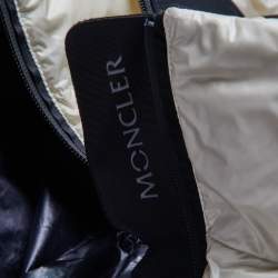 Pre Owned Moncler Cream/Black Nylon Down Quilted Jacket M
