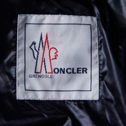 Pre Owned Moncler Cream/Black Nylon Down Quilted Jacket M