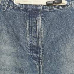 Pre Owned Moncler Blue Raw Edge Denim Wide-Leg Jeans L Waist 36"