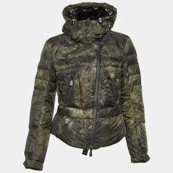 Pre Owned Moncler Dark Green Polyamide Hooded Zip Front Jacket S 