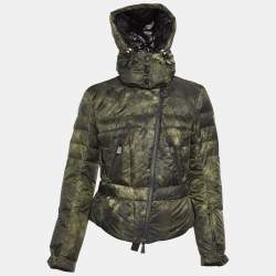 Pre Owned Moncler Dark Green Polyamide Hooded Zip Front Jacket S 
