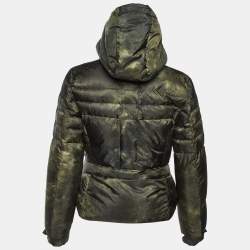 Pre Owned Moncler Dark Green Polyamide Hooded Zip Front Jacket S 