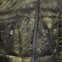 Pre Owned Moncler Dark Green Polyamide Hooded Zip Front Jacket S 