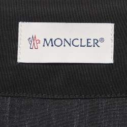 Pre Owned Moncler Black Taffetta Belted Shirt Dress L