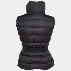 Pre Owned Moncler Black Polyester Sleeveless Jacket S