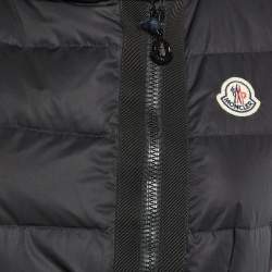 Pre Owned Moncler Black Polyester Sleeveless Jacket S