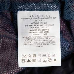 Pre Owned Moncler Burgundy Printed Polyamide Hooded Jacket L