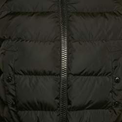 Pre Owned Moncler Black Nylon Puffer Down Hooded Jacket S