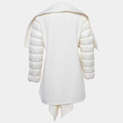 Pre Owned Moncler Cream Wool Blend Padded Felt Cape XS
