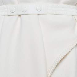 Pre Owned Moncler Cream Wool Blend Padded Felt Cape XS