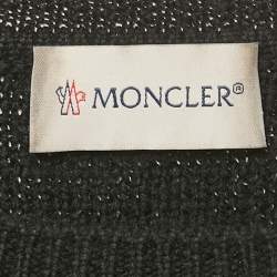 Pre Owned Moncler Black Rib Knit Crew Neck Sweater S