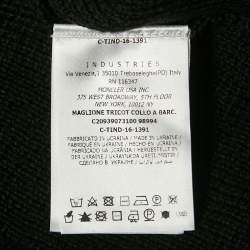 Pre Owned Moncler Black Rib Knit Crew Neck Sweater S