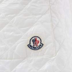 Pre Owned Moncler White Nylon Quilted A-Line Mini Skirt M