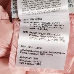 Pre Owned Moncler Pink Nylon Belted Puffer Jacket L