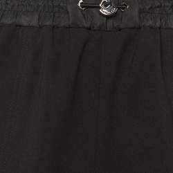 Pre Owned Moncler Black Crepe Track Pants XS