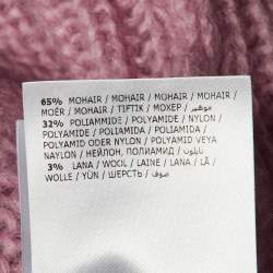 Pre Owned Moncler Pink Mohair Knit Crew Neck Sweater M