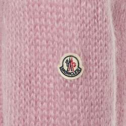 Pre Owned Moncler Pink Mohair Knit Crew Neck Sweater M