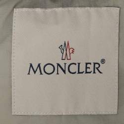 Pre Owned Moncler Grey Nylon Potet Long Parka XS