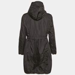 Pre Owned Moncler Black Synthetic Ombré Giubbotto Zip Up Trench Coat S