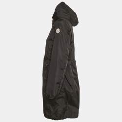 Pre Owned Moncler Black Synthetic Ombré Giubbotto Zip Up Trench Coat S