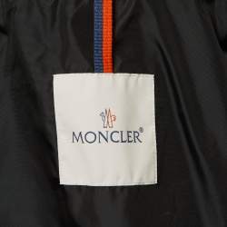Pre Owned Moncler Olive Green Nylon Logo Patch Agde Jacket S