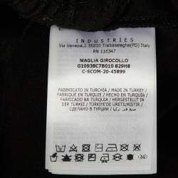 Pre Owned Moncler Black Cotton Logo Striped Crew Neck T-Shirt S