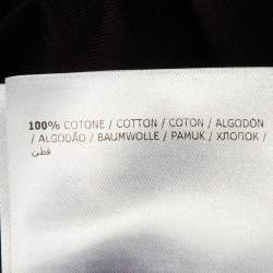 Pre Owned Moncler Black Cotton Logo Striped Crew Neck T-Shirt S