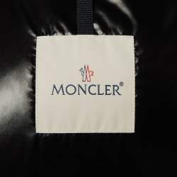 Pre Owned Moncler Silver Synthetic Puffer Down Parana Detachable Hooded Jacket M/L